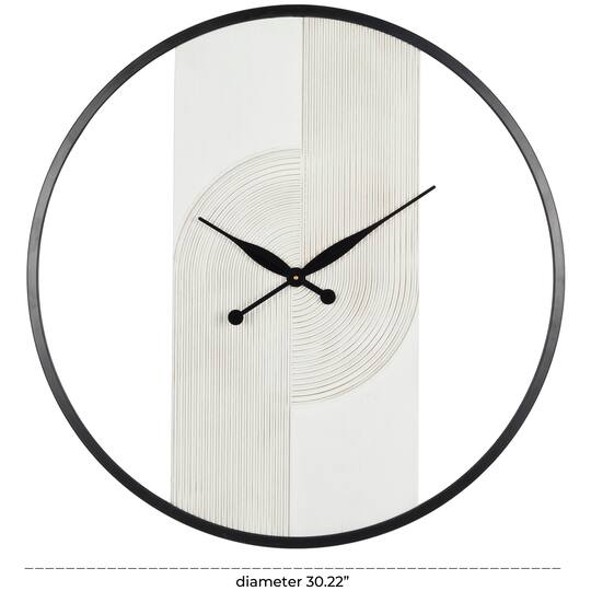 30" Art Deco Inspired Line Art Wall Clock